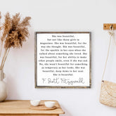 She Was Beautiful Wood Sign
